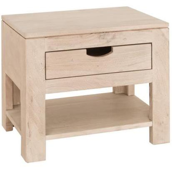 Table de nuit - Bois massif dacacia blanchi - NATURE WHITE #91