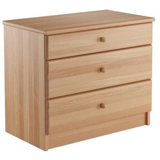 Table de nuit en hêtre avec 3 tiroirs - ERST-HOLZ - Modèle classique - Hauteur de 50 cm