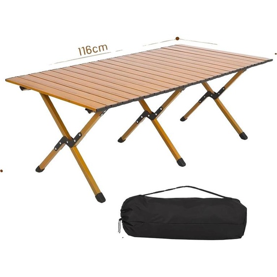 Table de pique-nique, design portable, montage facile, marron