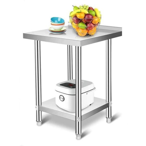 HSTURYZ Table de Préparation Vogue en Inox, Table De Travail Cuisine - 61*61*90cm