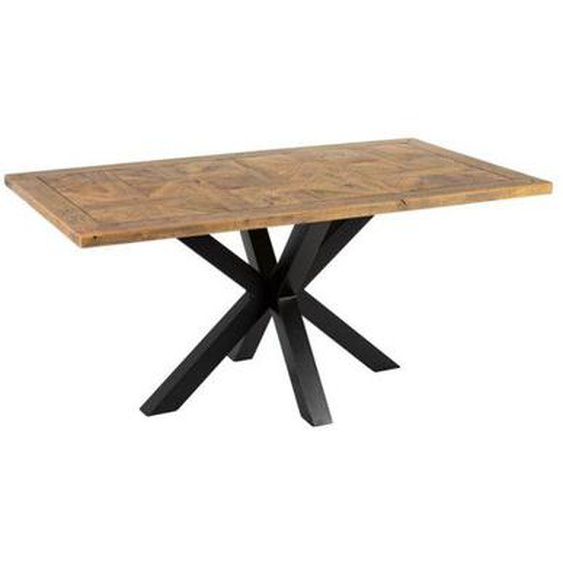 Table de repas rectangulaire Bois Massif/Noir - GRIMALI - L 160 x l 90 x H 76