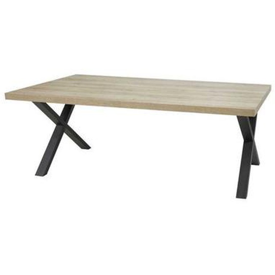Table de repas rectangulaire - TOUSMESMEUBLES - CORI - Chêne/Noir - 230 x 100 x 76 cm