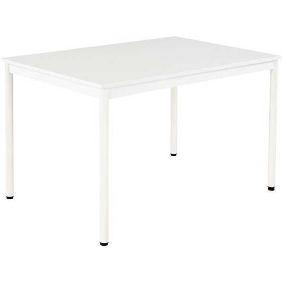 Table de restauration Budget 120 x 80 cm - Plateau Blanc - Pieds métal Blanc