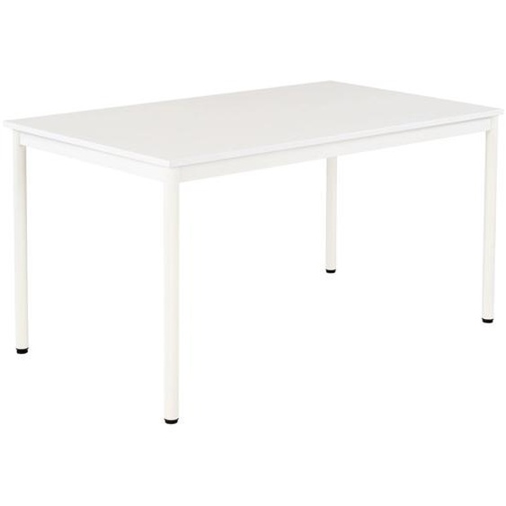Table de restauration Budget 140 x 80 cm - Plateau Blanc - Pieds métal Blanc