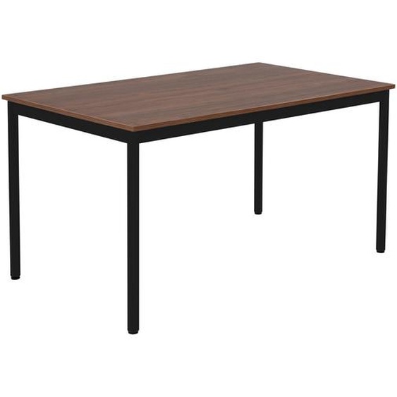 Table de restauration Budget 140 x 80 cm - Plateau Noyer - Pieds métal Noir