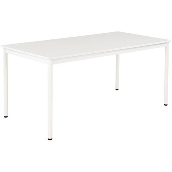 Table de restauration Budget 160 x 80 cm - Plateau Blanc - Pieds métal Blanc