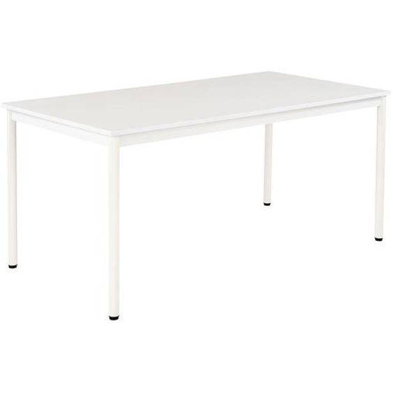 Table de restauration Budget 180 x 80 cm - Plateau Blanc - Pieds métal Blanc