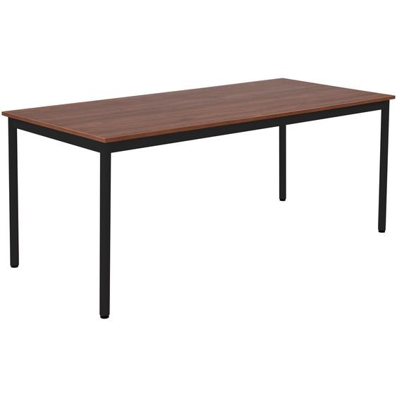 Table de restauration Budget 180 x 80 cm - Plateau Noyer - Pieds métal Noir