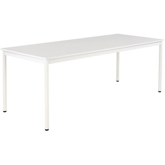 Table de restauration Budget 200 x 80 cm - Plateau Blanc - Pieds métal Blanc