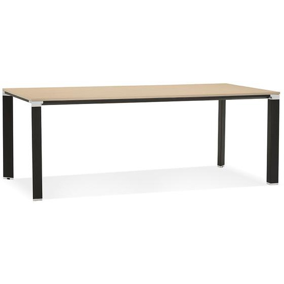 Table de réunion / à manger design XLINE 200 en bois finition naturelle et structure noire - 200x100 cm