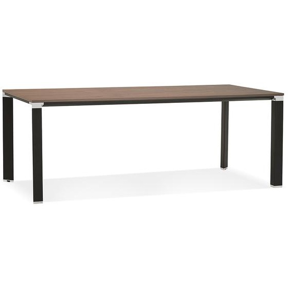 Table de réunion / à manger design XLINE 200 en bois finition Noyer et structure noire - 200x100 cm