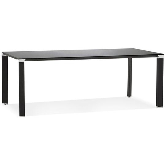 Table de réunion / à manger design XLINE en verre noir - 200x100 cm