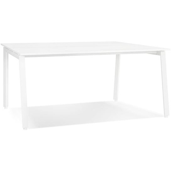 Table de réunion / bureau bench AMADEUS SQUARE blanc - 140x140 cm