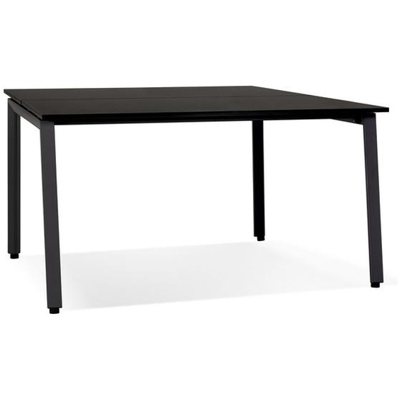Table de réunion / bureau bench AMADEUS SQUARE noir - 160x160 cm