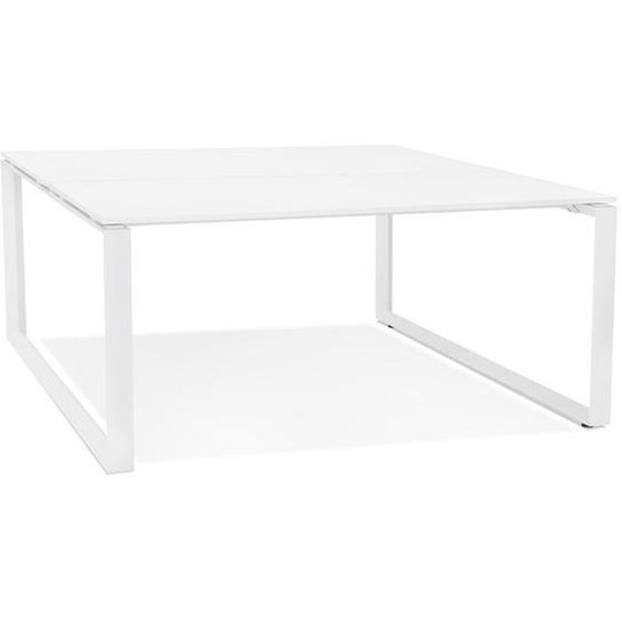Table de réunion / bureau bench BAKUS SQUARE blanc - 140x140 cm