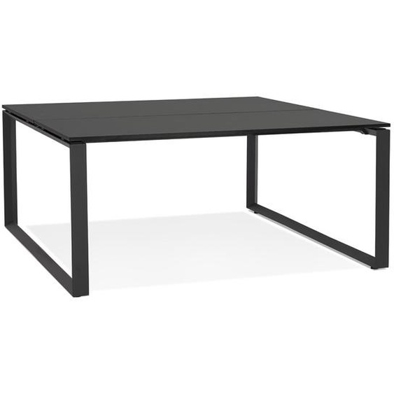 Table de réunion / bureau bench BAKUS SQUARE noir - 140x140 cm