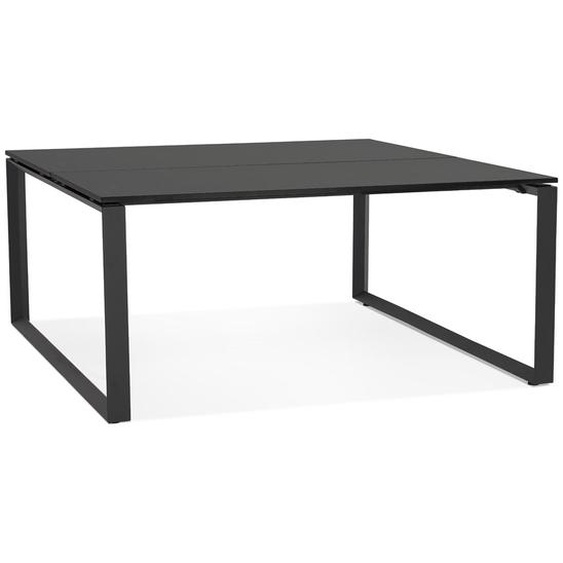 Table de réunion / bureau bench BAKUS SQUARE noir - 160x160 cm