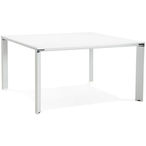 Table de réunion / bureau bench XLINE SQUARE blanc - 140x140 cm