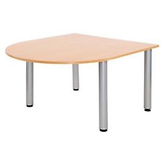 Table de réunion Consul 1/2 rond L.140 x P.120 cm - Hêtre pieds Aluminium