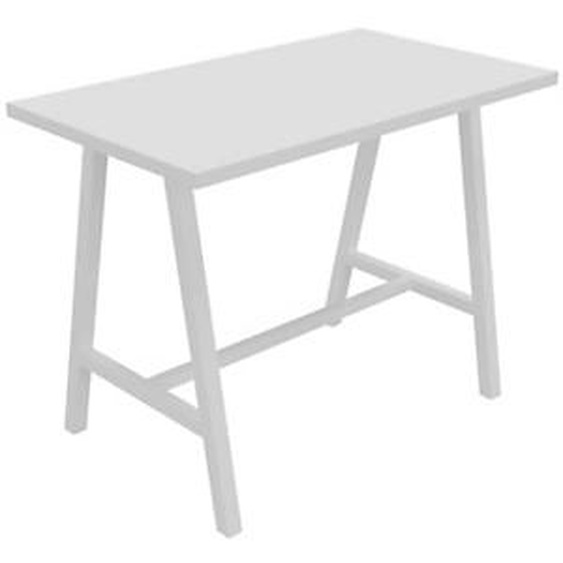 Table de réunion coworking Cohésion H.107 x L.140 x P.80 cm - Plateau Blanc - Pieds Blanc