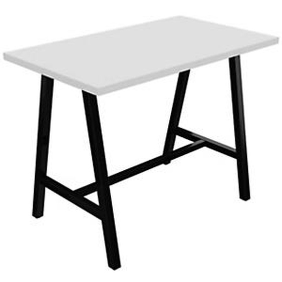 Table de réunion coworking Cohésion H.107 x L.140 x P.80 cm - Plateau Blanc - Pieds Noir