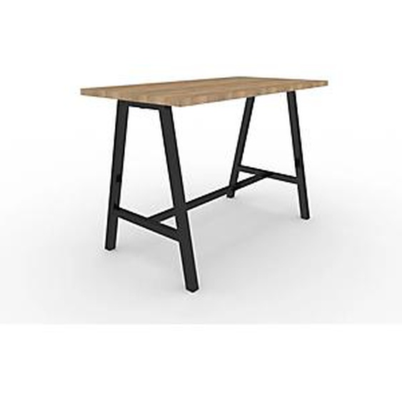 Table de réunion coworking Cohésion H.107 x L.160 x P.80 cm - Plateau Chêne Nebraska - Pieds Noir