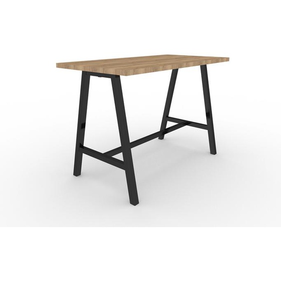 Table de réunion coworking Cohésion H.107 x L.160 x P.80 cm - Plateau Chêne Nebraska - Pieds Noir