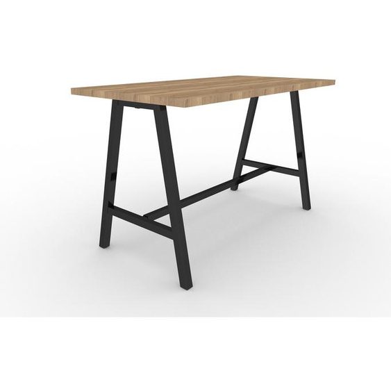 Table de réunion coworking Cohésion H.107 x L.180 x P.90 cm - Plateau Chêne Nebraska - Pieds Noir
