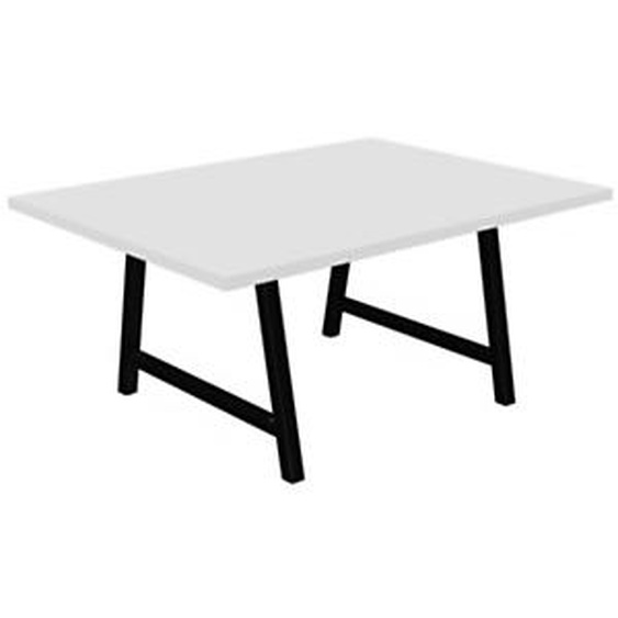Table de réunion coworking Cohésion H.74 x L.160 x P.120 cm - Plateau Blanc - Pieds Noir