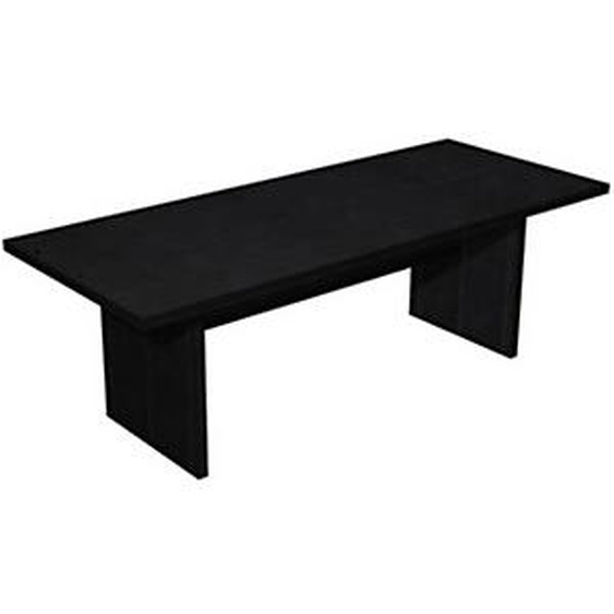Table de réunion Flore - L.220 x P.100 cm - Plateau Frêne noir - Pieds panneaux