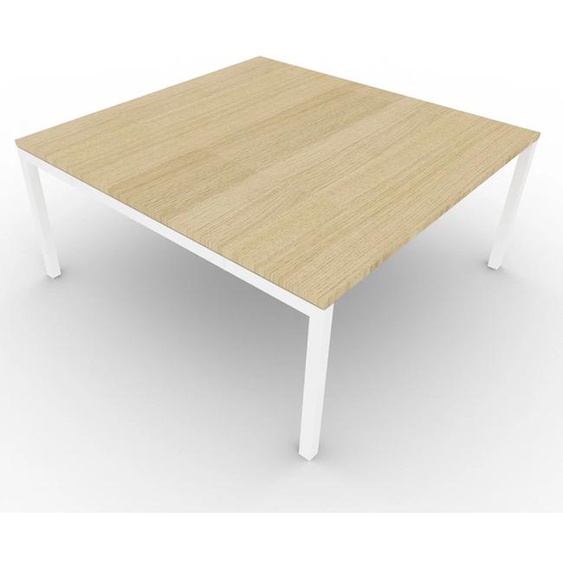 Table de réunion plateau carré - gamme ARCHE - L.120 x P.120 x H.72 cm - plateau Chêne - pieds Blanc