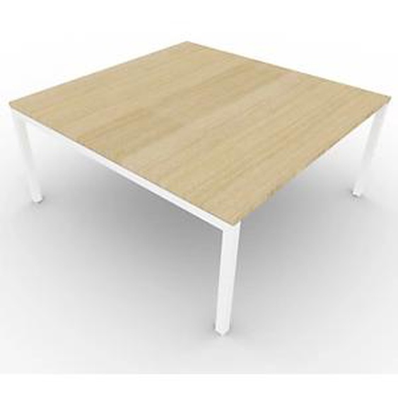 Table de réunion plateau carré - gamme ARCHE - L.160 x P.160 x H.72 cm - plateau Chêne - pieds Blanc