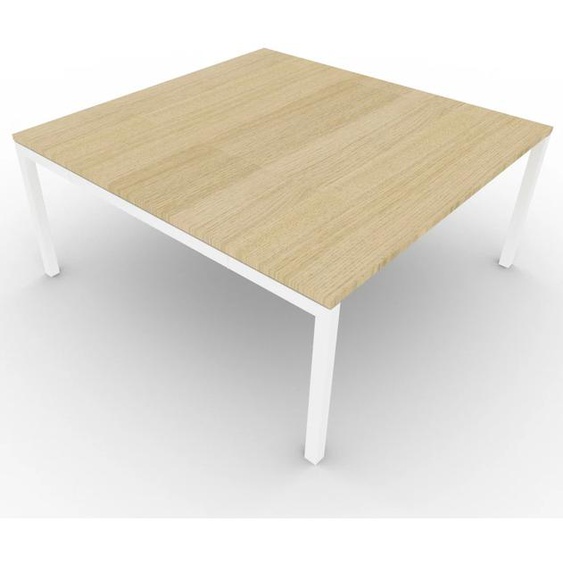 Table de réunion plateau carré - gamme ARCHE - L.160 x P.160 x H.72 cm - plateau Chêne - pieds Blanc