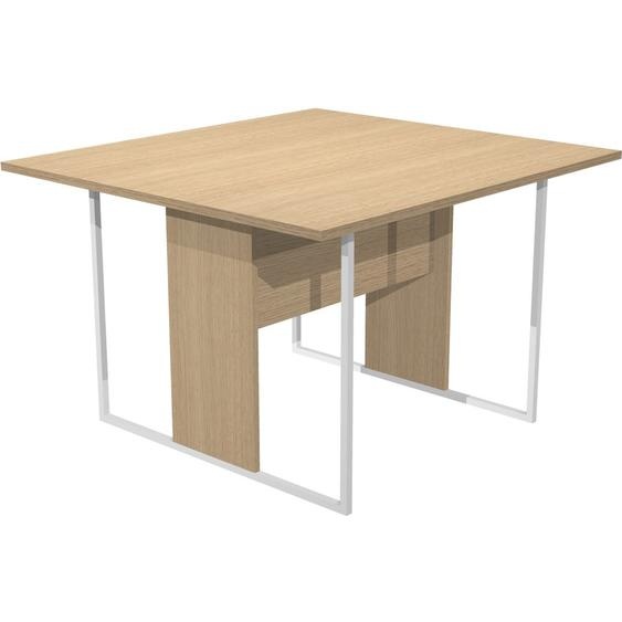 Table de réunion Presto 120 x 110 cm - Plateau Chêne - Pieds Blanc