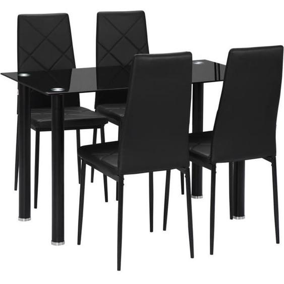 HOMCOM - Ensemble de table à manger - Acier - 120x60x75cm - Noir