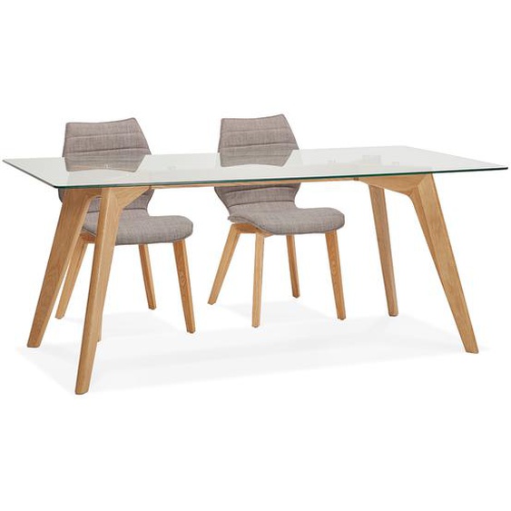 Table de salle à manger design SALTO en verre - 180x90 cm
