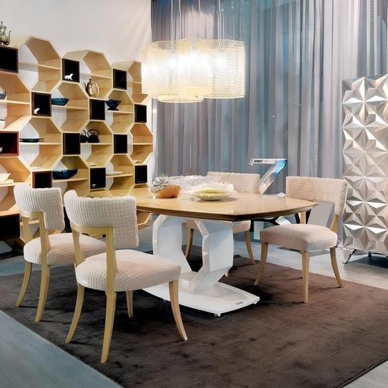 Table de salle à manger en bois véritable Table en bois Aménagement Design Salle à manger Luxe Meubles Nouveau