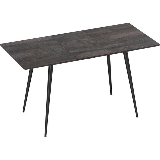Table de salle à manger extensible pour 6 à 8 personnes, pieds en acier, plateau en MDF