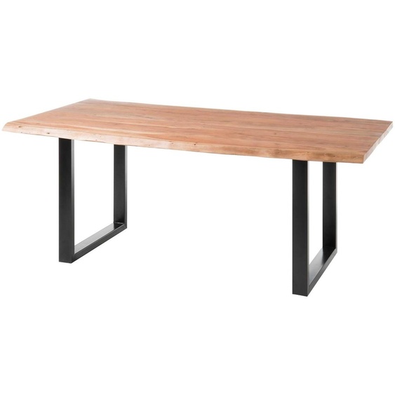 Table de salle à manger « INDIA » en bois massif dacacia avec piètement en métal, rectangulaire, 180 cm