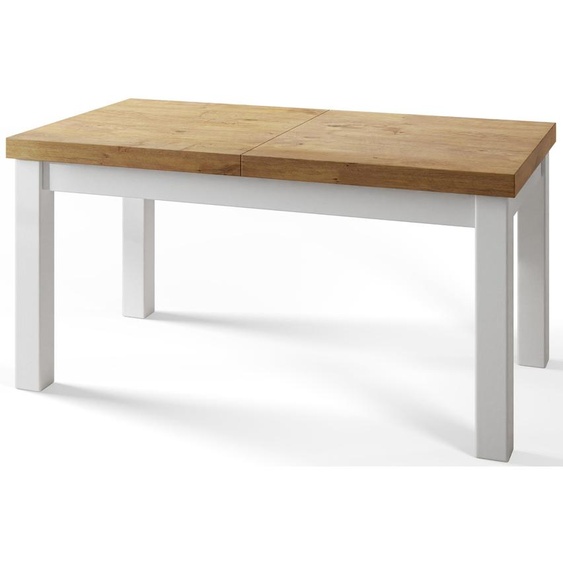 Table de salle à manger rectangulaire classique, table extensible, dimensions : 170-250 x 90 x 78 cm, table de salon, couleur : Lancelot, avec pieds en bois de couleur blanche