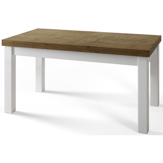 Table de salle à manger rectangulaire classique, table extensible, dimensions : 170-250 x 90 x 78 cm, table de salon, couleur : LEFKAS, avec pieds en bois de couleur blanche