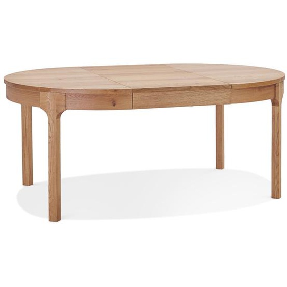 Table de salle à manger ronde extensible VINUS en bois finition naturelle - Ø 120(180)x120 cm