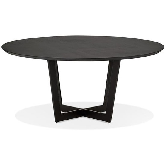 Table de salle à manger ronde LULU en bois et métal noir - Ø120 cm