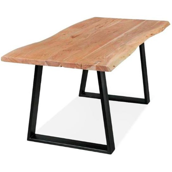 Table de salle à manger style industriel ALTER EGO RAFA en bois massif - 200x95 cm - 6 places