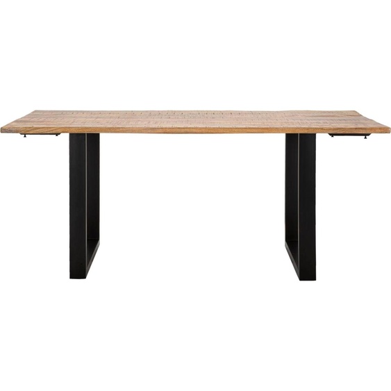 Table de salle à manger Tavolo 180/280 x 90 x 77 cm Mango Métal Naturel Noir