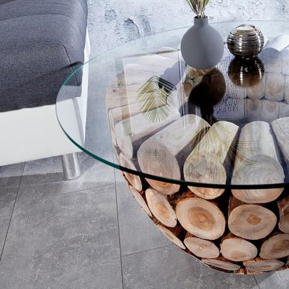 Table de salon en bois et verre - Ezio