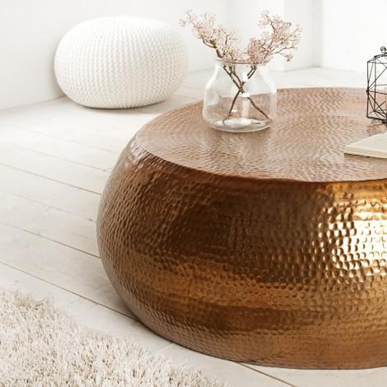 Table de salon ronde style oriental - Azaria - Cuivré