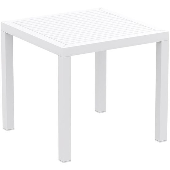 Table de terrasse CANTINA design en matière plastique blanche - 80x80 cm