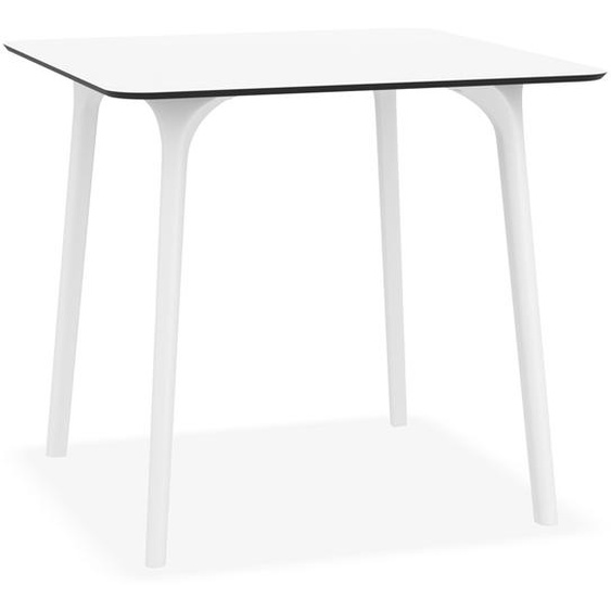 Table de terrasse carrée LAGOON blanche intérieur / extérieur - 80x80 cm