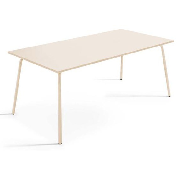 Table de terrasse rectangulaire en métal ivoire 180 cm